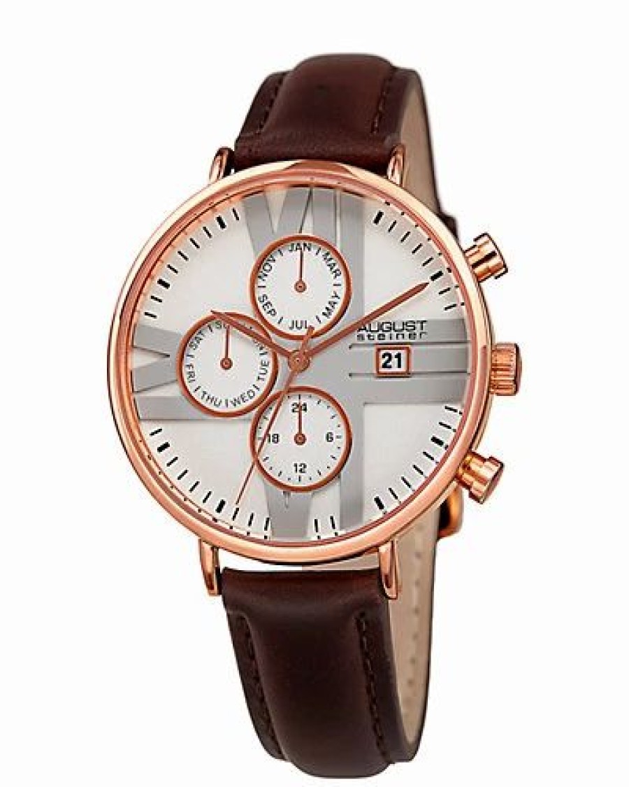 Watches * | August Steiner Women'S Leather Watch