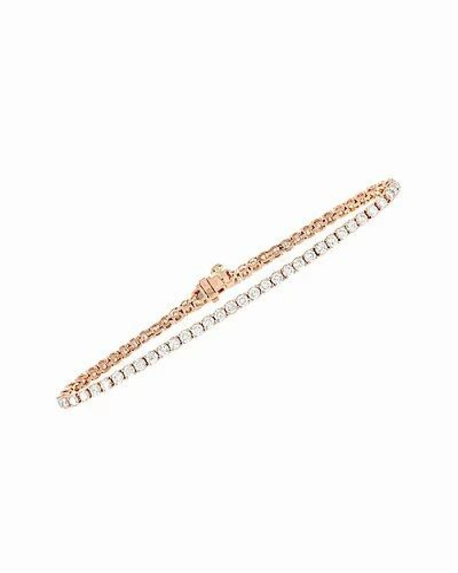 Bracelets * | Diamond Select Cuts 14K Rose Gold 4.64 Ct. Tw. Diamond Tennis Bracelet Women