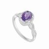 Rings * | Gemstones 14K 0.18 Ct. Tw. Diamond & Amethyst Ring Women