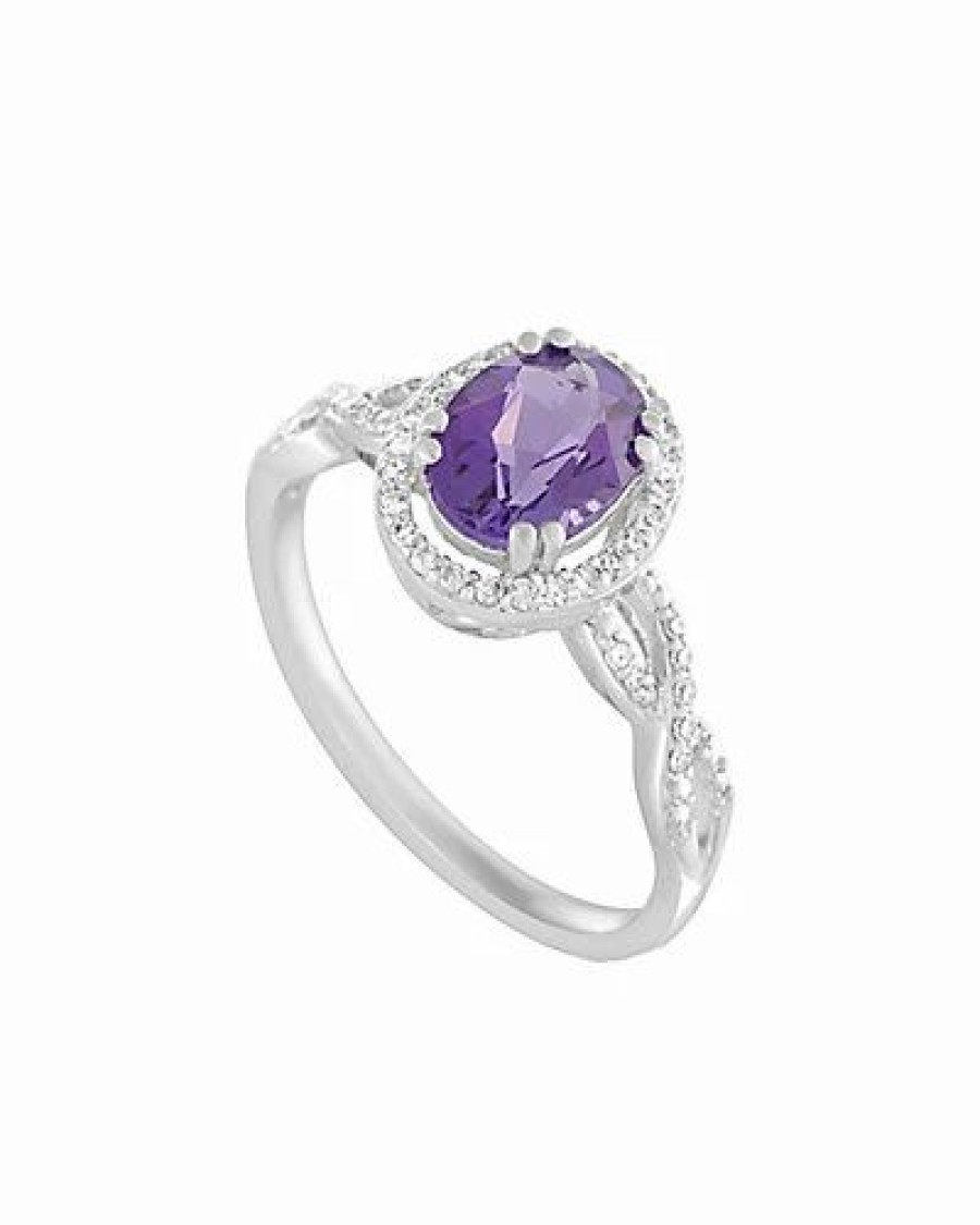 Rings * | Gemstones 14K 0.18 Ct. Tw. Diamond & Amethyst Ring Women