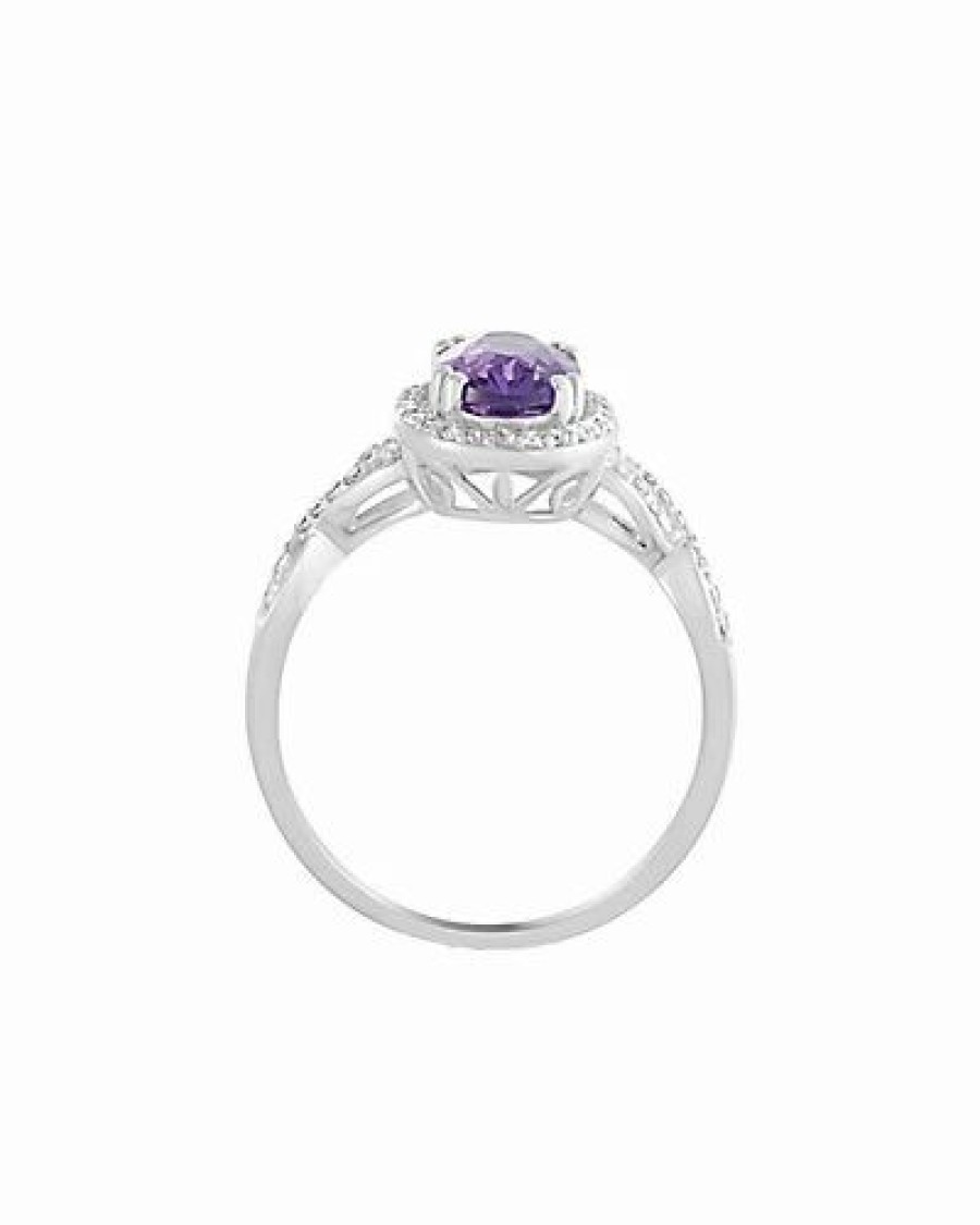 Rings * | Gemstones 14K 0.18 Ct. Tw. Diamond & Amethyst Ring Women