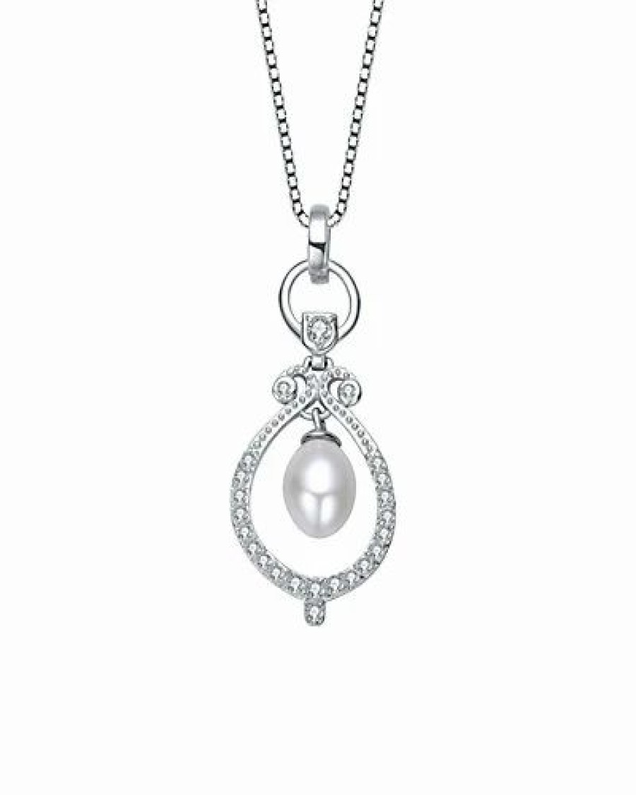 Necklaces * | Genevive Silver 7.5Mm Pearl Pendant Women