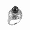 Rings * | Splendid Pearls Rhodium Plated 8-8.5Mm Pearl Cz Ring Women