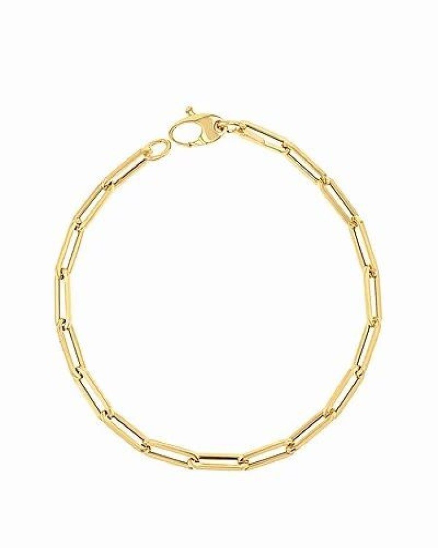 Bracelets * | Forever Creations Usa Inc. 14K Paperclip Chain Bracelet Women