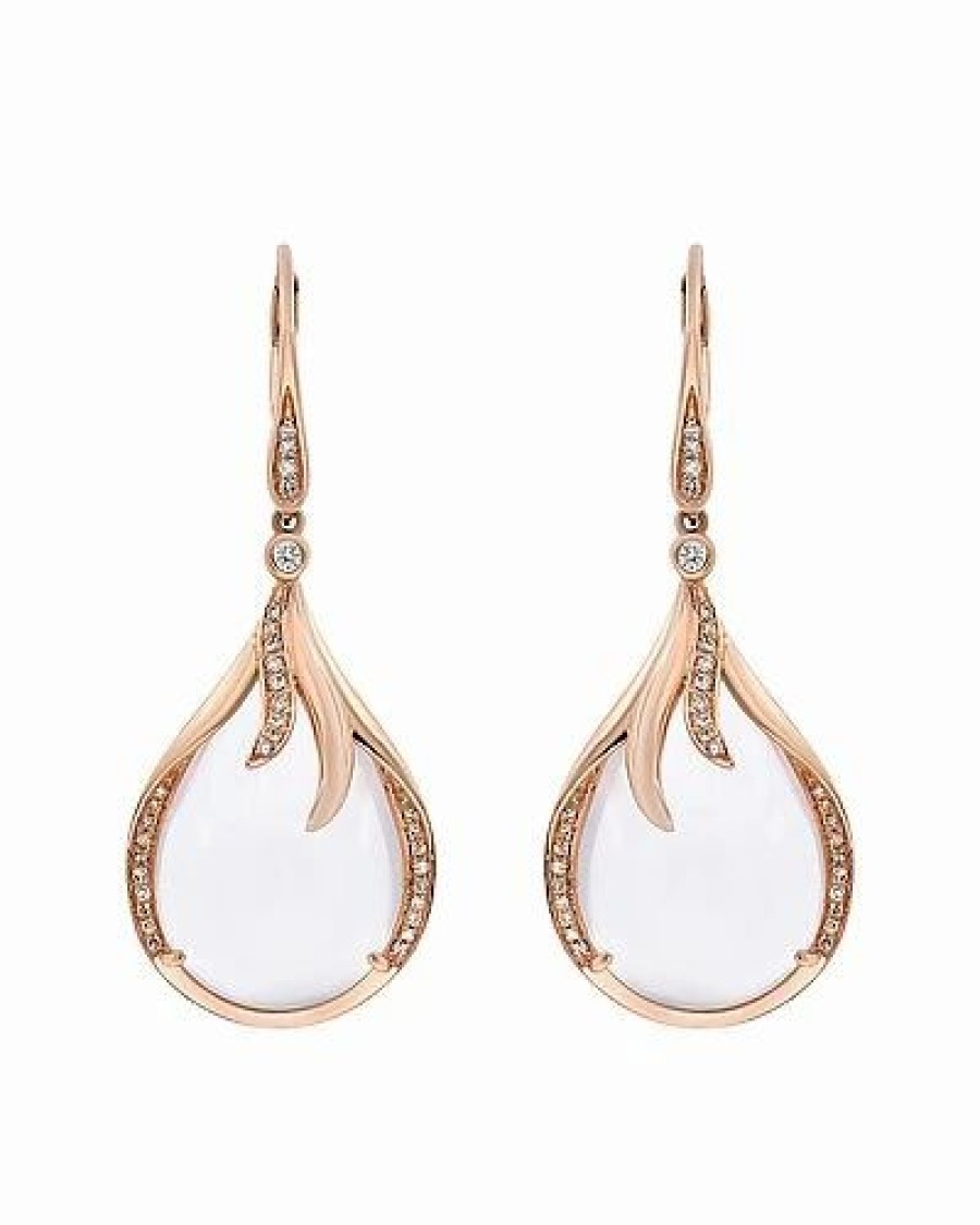 Earrings * | Monary 14K Rose Gold 19.25 Ct. Tw. Diamond & Quartz Earrings Women