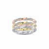 Rings * | Rina Limor 10K Tri-Tone 0.76 Ct. Tw. Diamond Twisted Rope Eternity Band Women