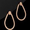 Earrings * | Italian Gold 14K Italian Rose Gold Teardrop 3-In-1 Front-Back Earrings Women