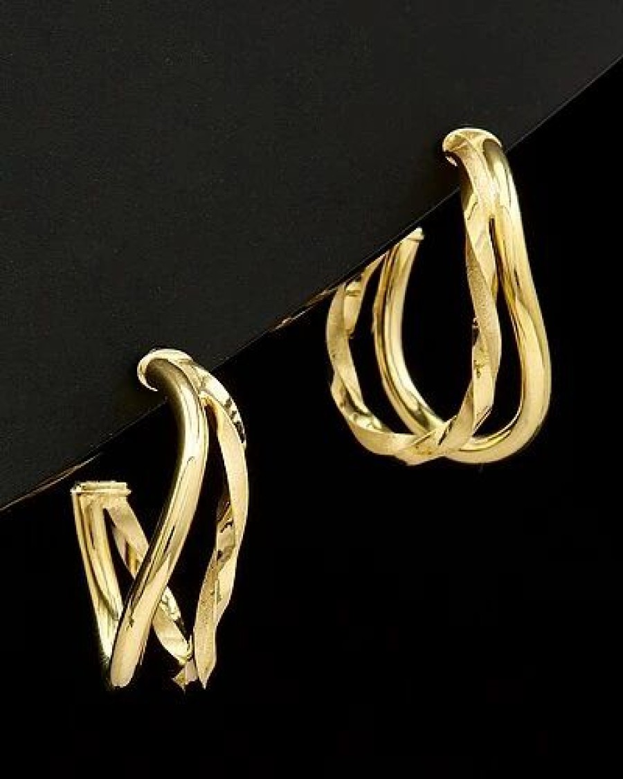 Earrings * | 14K Italian Gold Open Hoops Women