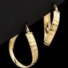 Earrings * | 14K Italian Gold Ripple & Twist Hoops Women