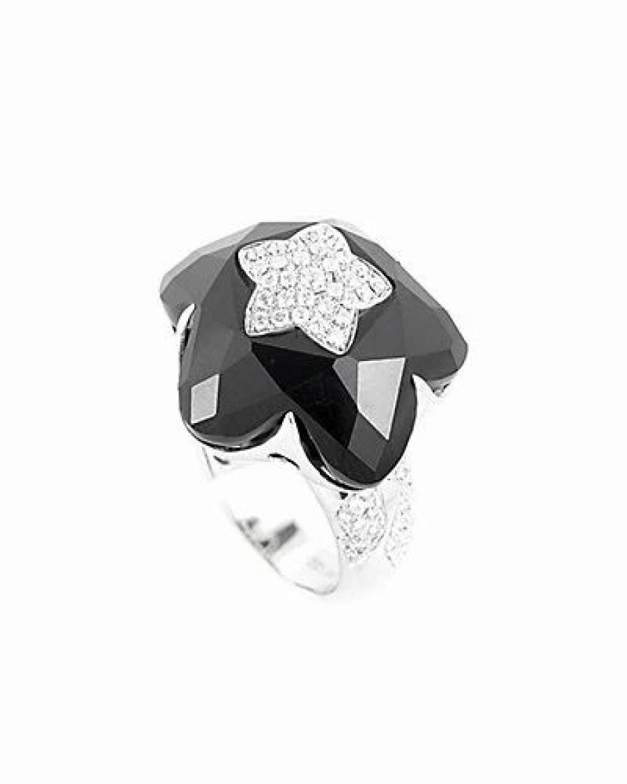 Rings * | Diamond Select Cuts 18K .82 Ct. Tw. Diamond & Onyx Star Ring Women