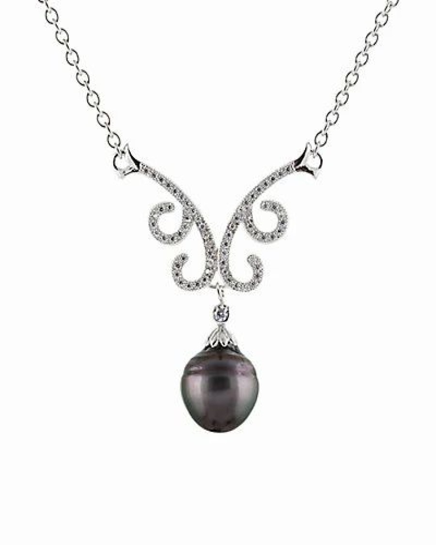 Necklaces * | Splendid Pearls Ver 9-10Mm Tahitian Pearl Necklace Women