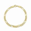 Bracelets * | 18K Over Italian Silver Figaro Chain Bracelet Women