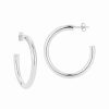 Earrings * | Glaze Jewelry Silver Thick Hoops Women