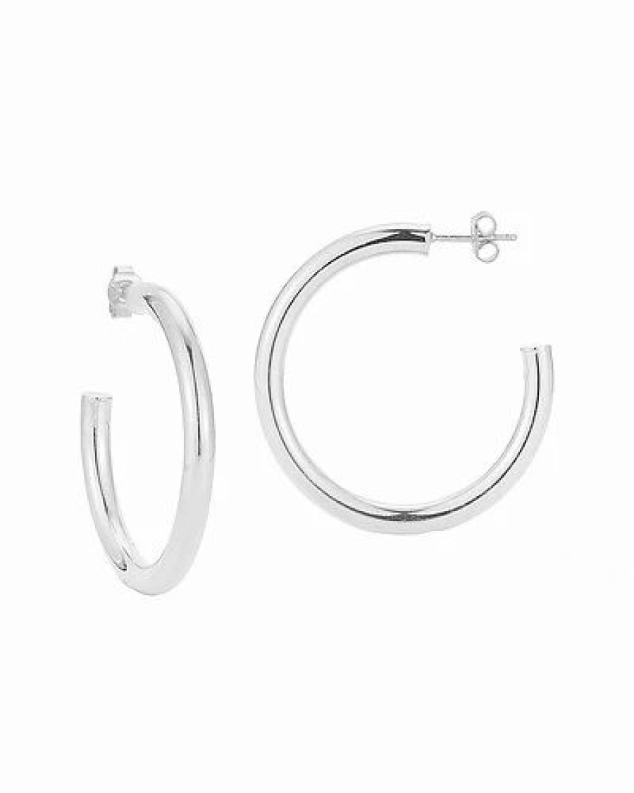 Earrings * | Glaze Jewelry Silver Thick Hoops Women