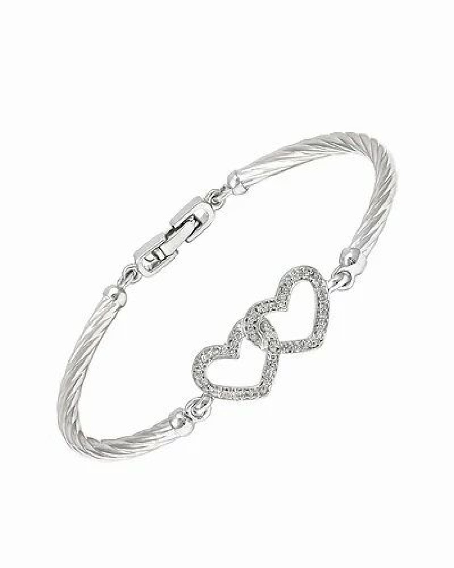 Bracelets * | Diamond Select Cuts Ver 0.18 Ct. Tw. Diamond Heart Bangle Bracelet Women