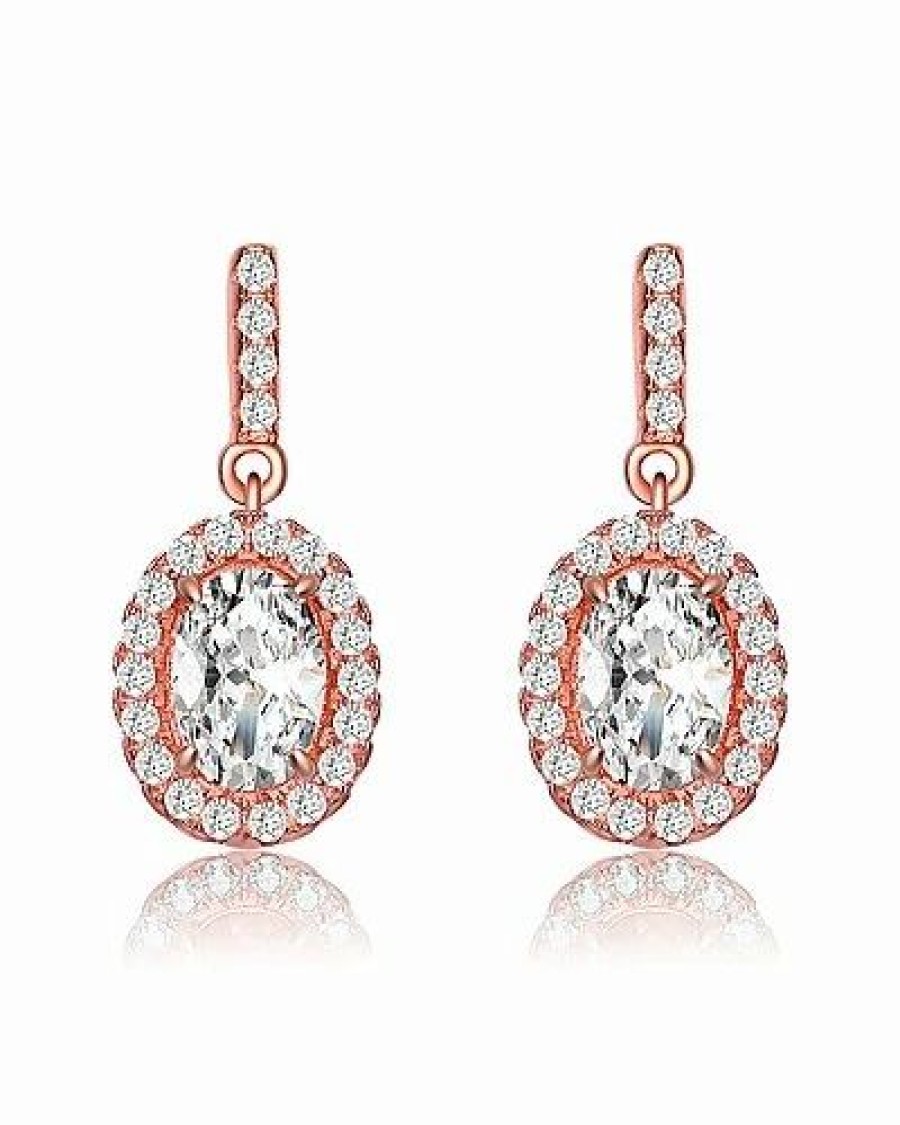 Earrings * | Genevive 18K Rose Gold Plated Earrings Women