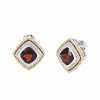 Earrings * | Gemstones 14K & Silver 5.44 Ct. Tw. Diamond & Garnet Earrings Women