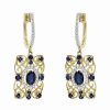 Earrings * | Monary 14K 2.36 Ct. Tw. Diamond & Sapphire Earrings Women