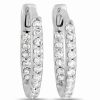 Earrings * | Diamond Select Cuts 14K 0.15 Ct. Tw. Diamond Small Inside Out Hoops Women