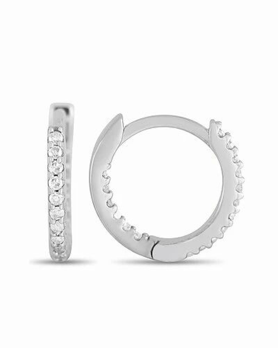 Earrings * | Diamond Select Cuts 14K 0.15 Ct. Tw. Diamond Small Inside Out Hoops Women