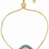 Bracelets * | Eye Candy La Isabella 18K Gold Plated Evil Eye Cz Crystal Women