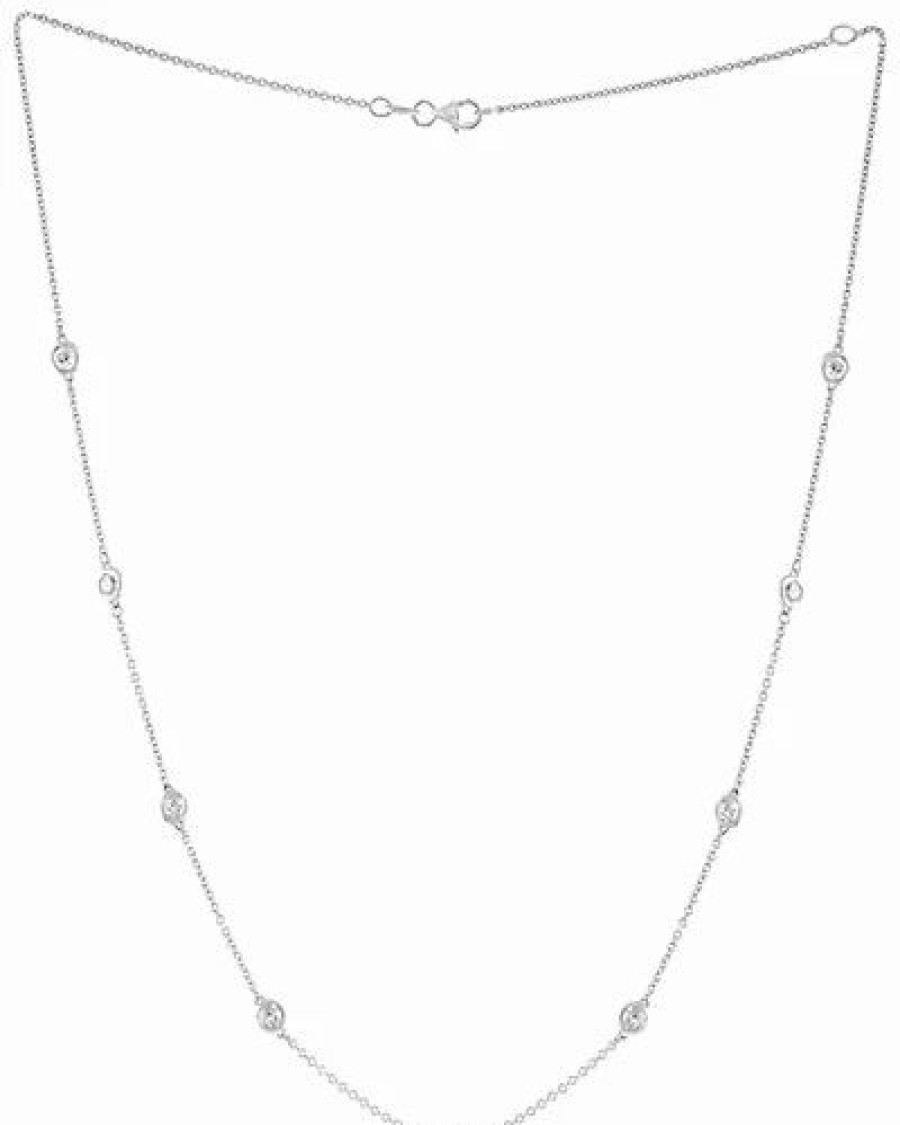 Necklaces * | Diana M. Fine Jewelry 14K 1.10 Ct. Tw. Diamond Station Necklace Women