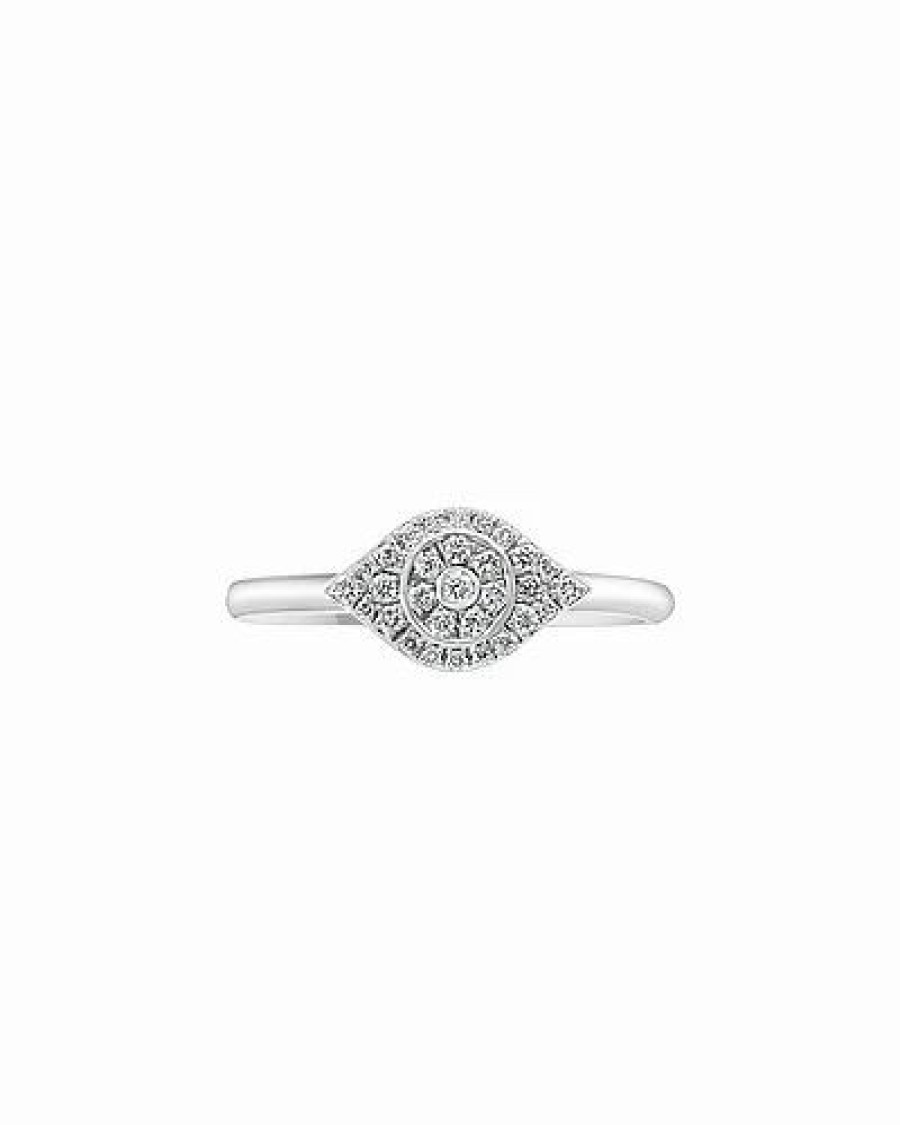 Rings * | Effy Fine Jewelry Silver 0.16 Ct. Tw. Diamond Ring Women