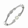 Bracelets * | Gemstones Silver & Steel 2.35 Ct. Tw. Diamond & Lemon Quartz Bracelet Women