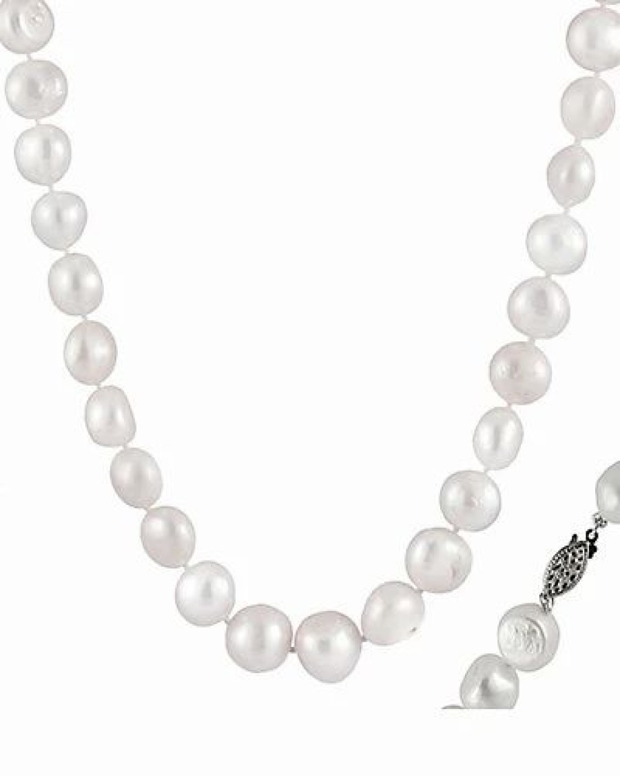 Necklaces * | Splendid Pearls Rhodium Plated Silver 12-13Mm Freshwater Pearl Necklace Women