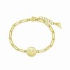 Bracelets * | Sterling Forever 14K Plated Smile Charm Bracelet Women