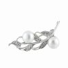 Pins * | Splendid Pearls Rhodium Over Silver 8-9Mm Pearl Brooch Women