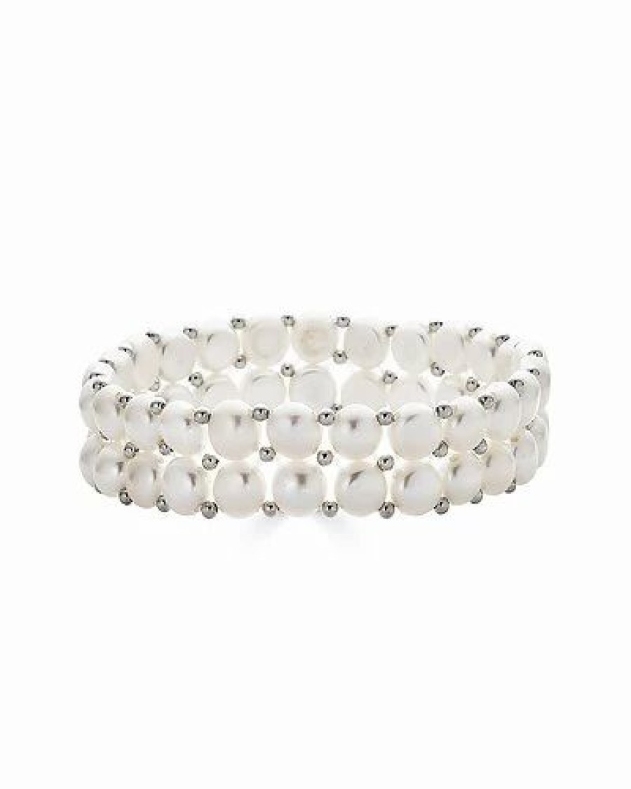 Bracelets * | Belpearl Silver 6-7Mm Pearl Stretch Bracelet Women