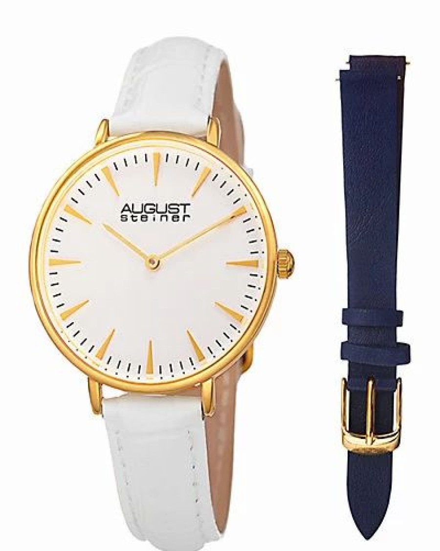 Watches * | August Steiner Women'S Leather Watch