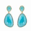 Earrings * | Eye Candy La Os Angeles The Luxe Collection 14K Plated Blue Onyx Earrings Women