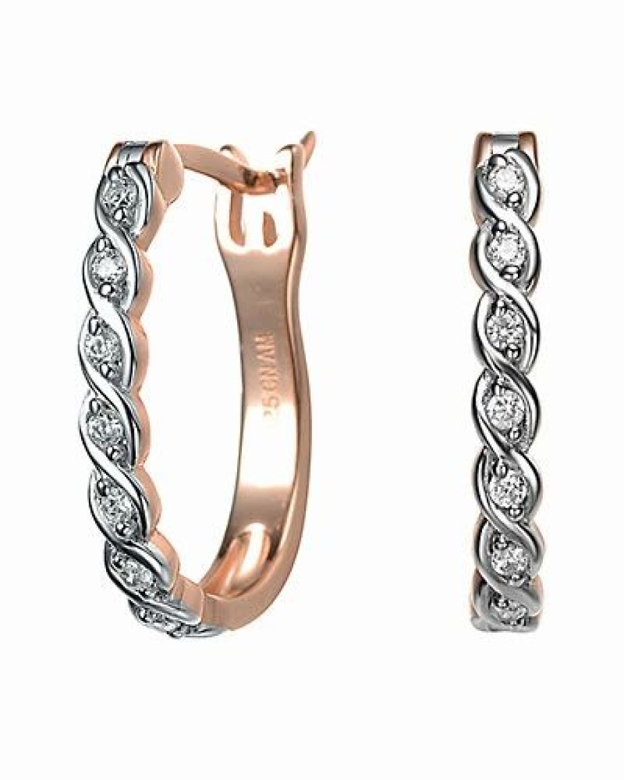 Earrings * | Genevive 18K Rose Gold Vermeil Earrings Women