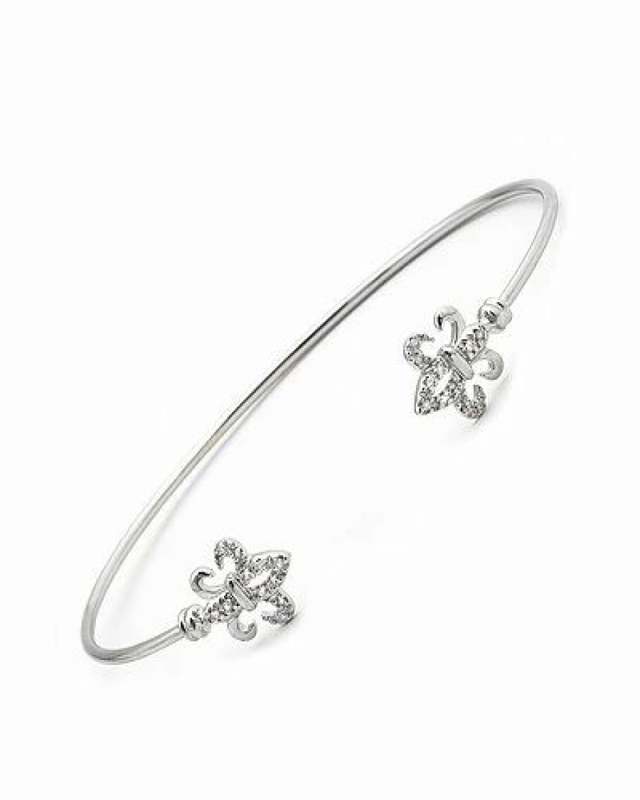 Bracelets * | Diamond Select Cuts Ver Diamond Fleur De Lis Bangle Bracelet Women