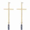 Earrings * | Eye Candy La Pis Double Cross Drop Earrings Women