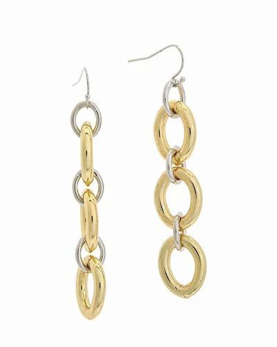 Earrings * | Juvell 18K Two-Tone Plated Link Dangle Earrings Women