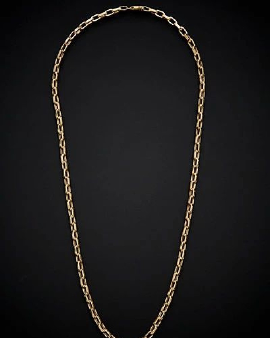 Necklaces * | 14K Italian Gold Square Link Necklace Women