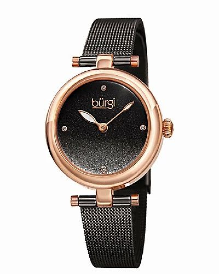 Watches * | Burgi Women'S Stainless Steel Mesh Watch