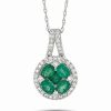 Necklaces * | Diamond Select Cuts 14K 0.25 Ct. Tw. Diamond & Emerald Necklace Women