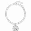 Bracelets * | Sterling Forever Cz Lucky Charm Link Bracelet Women