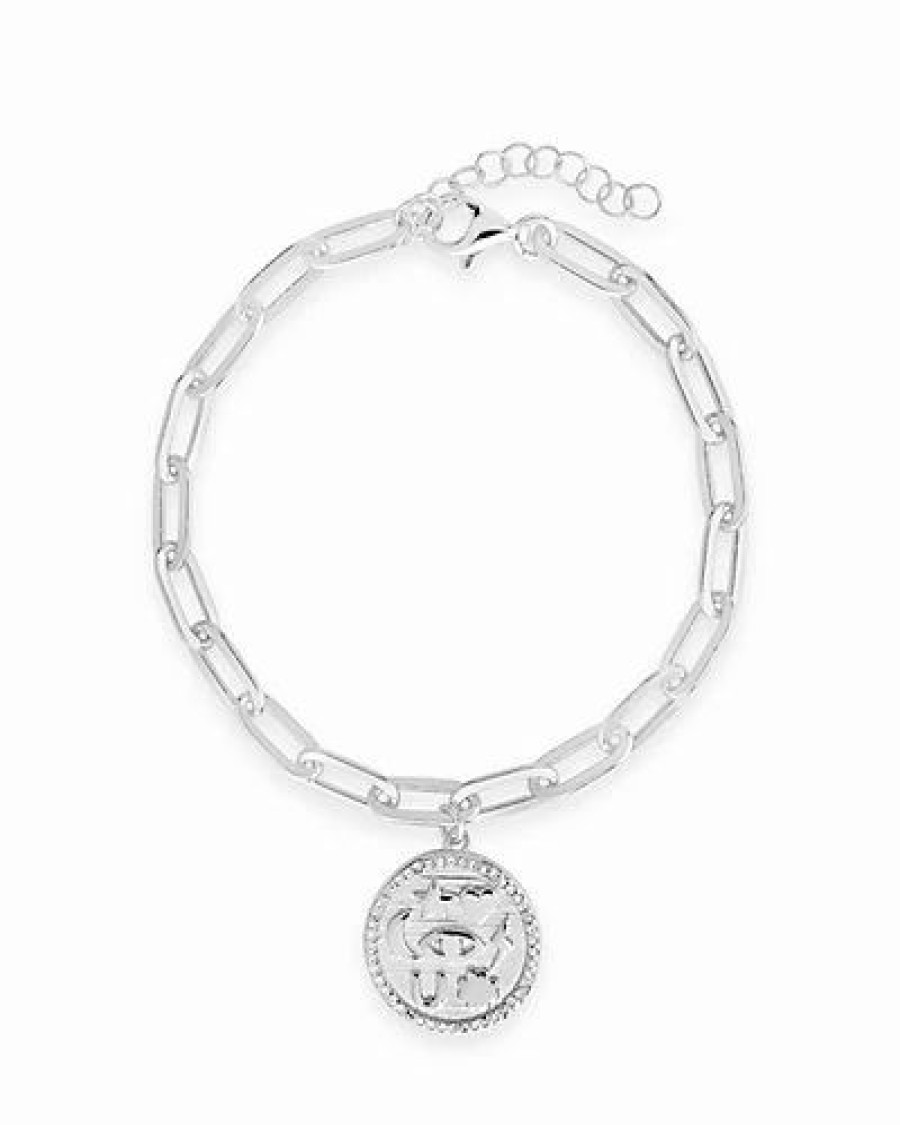 Bracelets * | Sterling Forever Cz Lucky Charm Link Bracelet Women