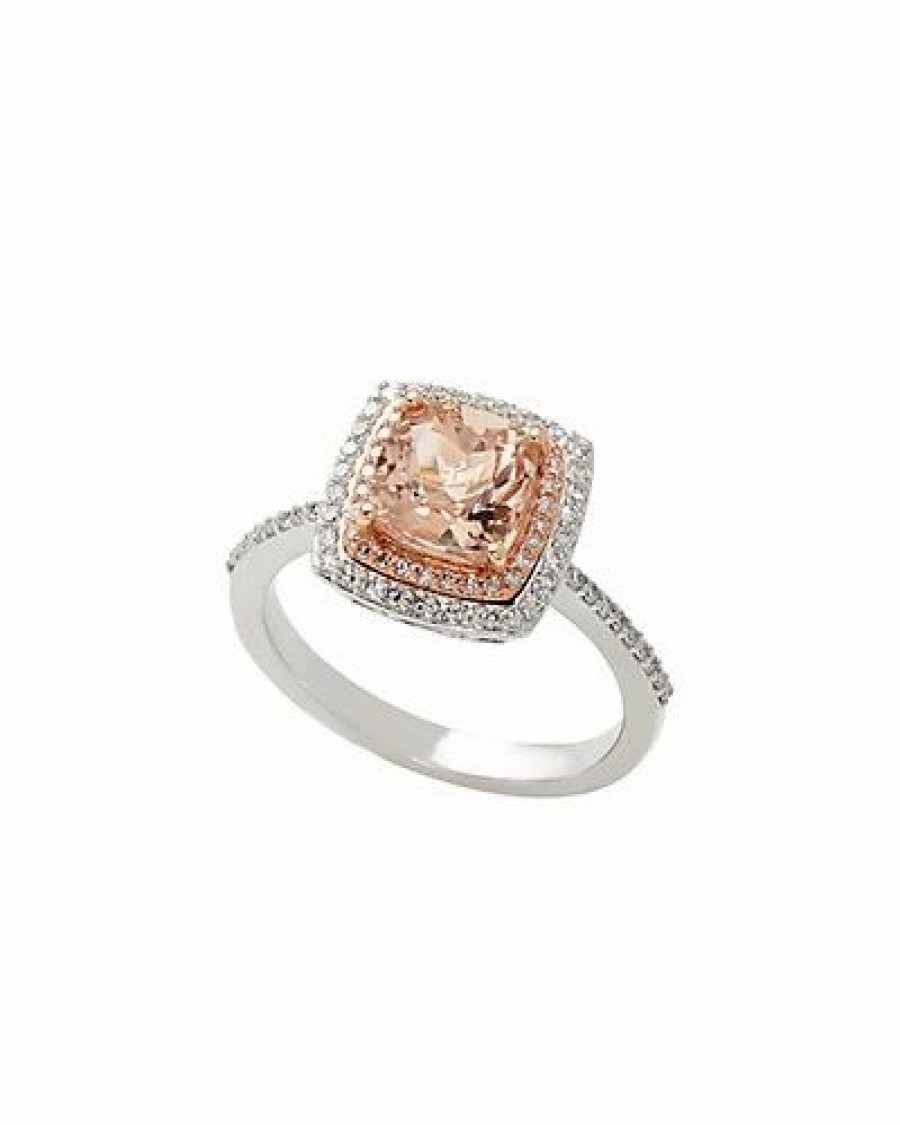 Rings * | Effy Fine Jewelry 14K Two-Tone 1.67 Ct. Tw. Diamond & Morganite Ring Women