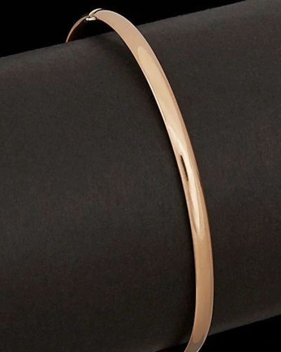 Bracelets * | 14K Italian Rose Gold Hinged Bangle Women