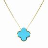 Necklaces * | Sabrina Designs 14K Turquoise Clover Necklace Women