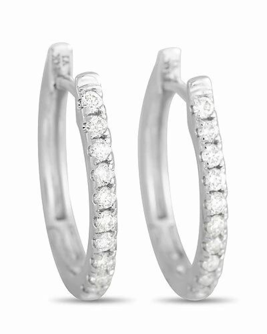 Earrings * | Diamond Select Cuts 14K 0.16 Ct. Tw. Diamond Hoops Women