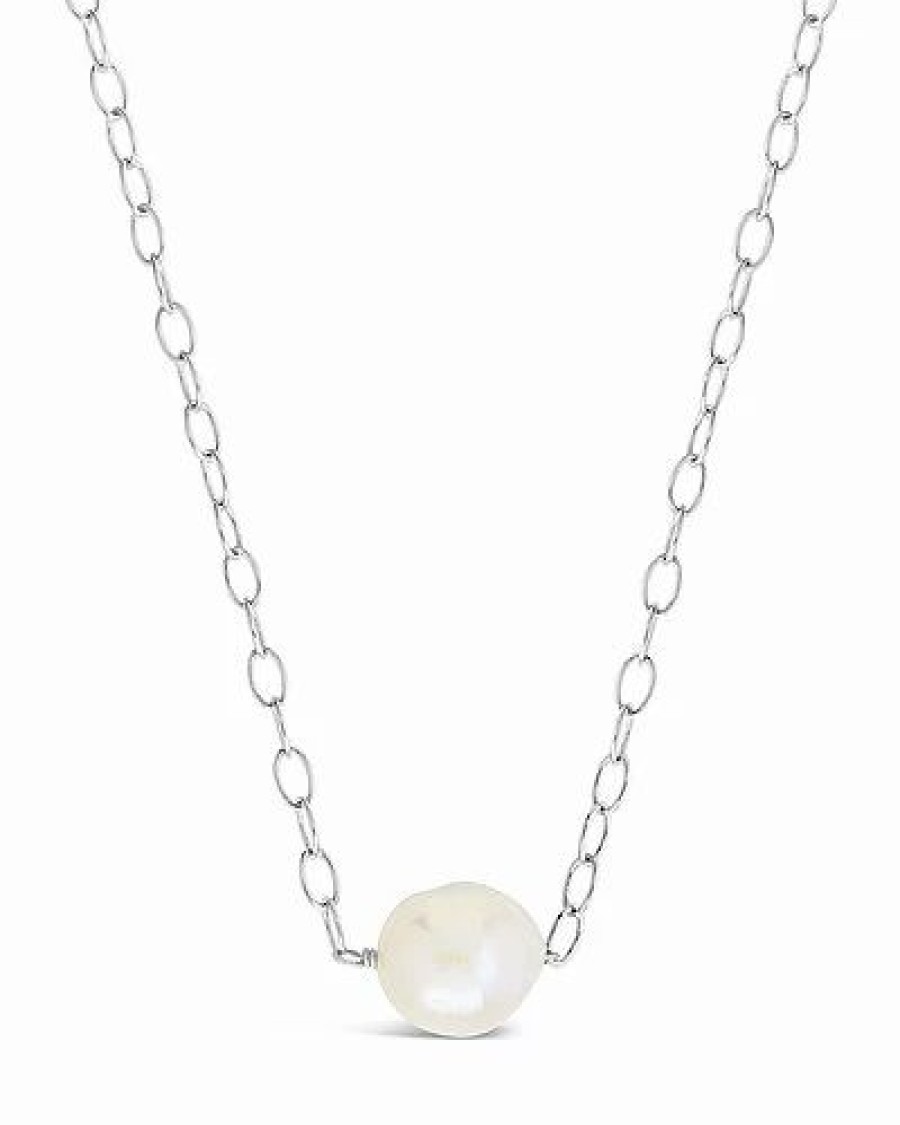 Necklaces * | Sterling Forever Rhodium Plated 11Mm Pearl Resin Medium Pendant Necklace Women