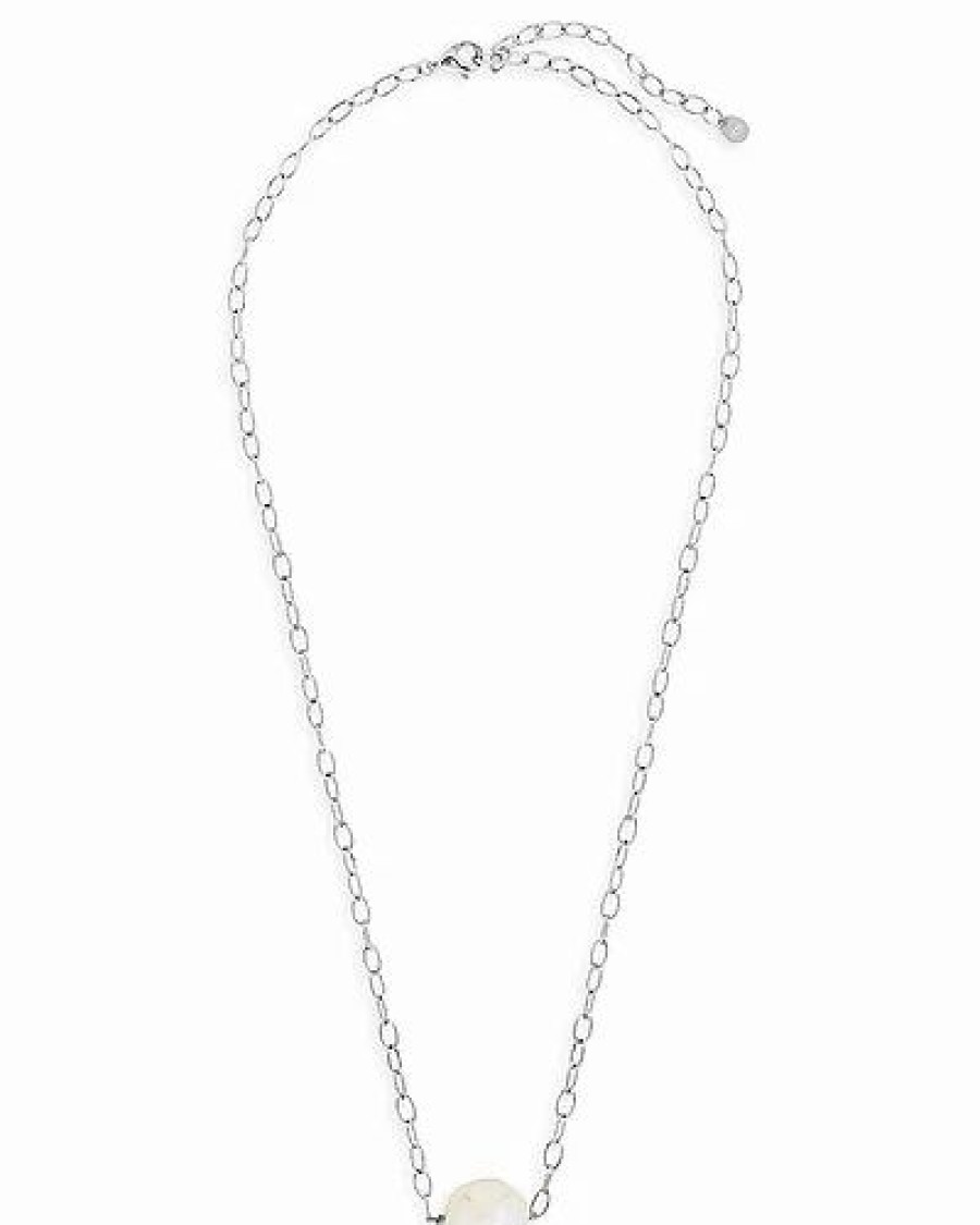 Necklaces * | Sterling Forever Rhodium Plated 11Mm Pearl Resin Medium Pendant Necklace Women