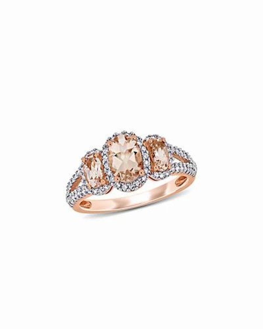 Rings * | Rina Limor 14K Rose Gold 1.45 Ct. Tw. Diamond & Morganite Ring Women